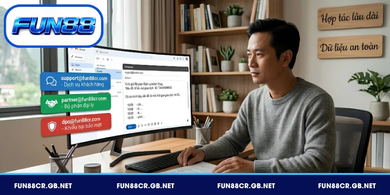 Liên Hệ FUN88 Nhanh Chóng – Hỗ Trợ 24/7 Mọi Lúc 3 Danh sách địa chỉ email hỗ trợ từng bộ phận riêng