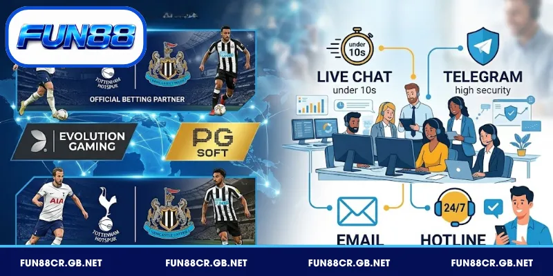 FUN88 tài trợ Tottenham Hotspur và Newcastle United tại Ngoại Hạng Anh