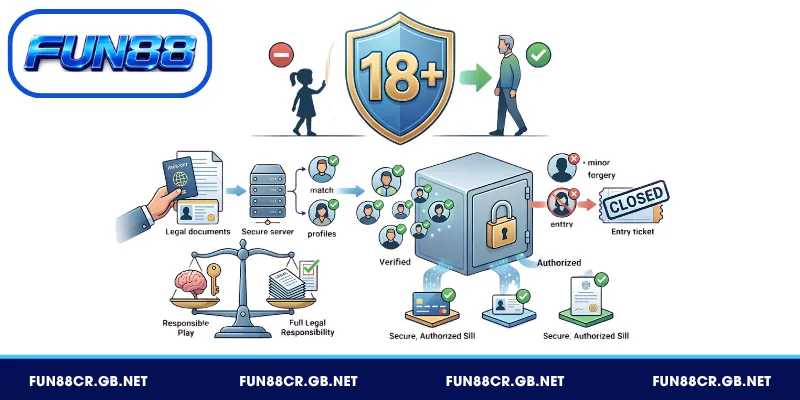 Chơi Có Trách Nhiệm FUN88 - Bảo Vệ Hội Viên Khỏi Rủi Ro Mạng 1 Quy định chơi có trách nhiệm dành cho người trên 18 tuổi